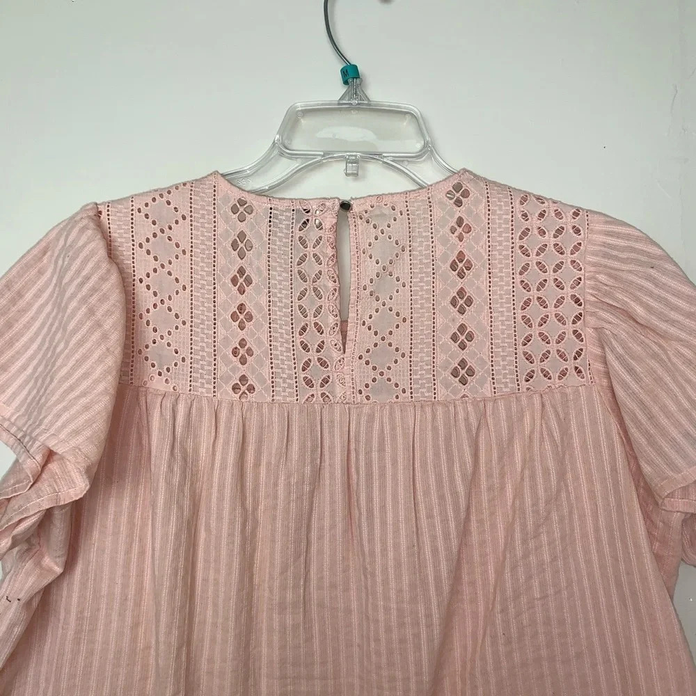 Ella Moss Pink Flutter Short Sleeve Blouse size S - Picture 6 of 6